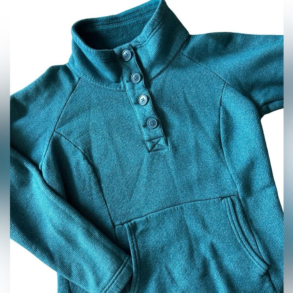 Columbia Women’s Teal Quarter Button Pullover Sweatshirt Sz M